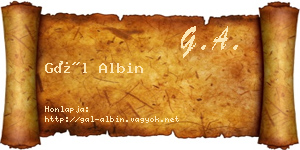 Gál Albin névjegykártya
