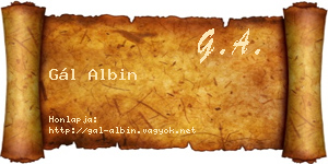 Gál Albin névjegykártya